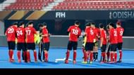 Chinese national team warming up for their match